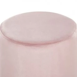 Beliani Poufs Pouf En Velours Rose -Fauteuils, poufs et repose-pieds Soldes pouf en velours rose 2