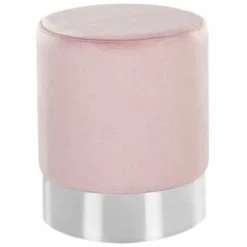 Beliani Poufs Pouf En Velours Rose