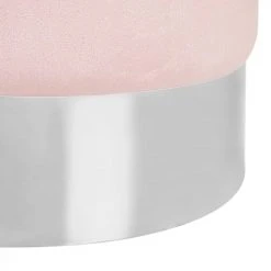 Beliani Poufs Pouf En Velours Rose -Fauteuils, poufs et repose-pieds Soldes pouf en velours rose 3