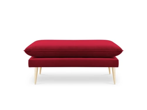 Micadoni Home Poufs Pouf En Velours Rouge 3 Micadoni Home Poufs Pouf En Velours Rouge – Image 3