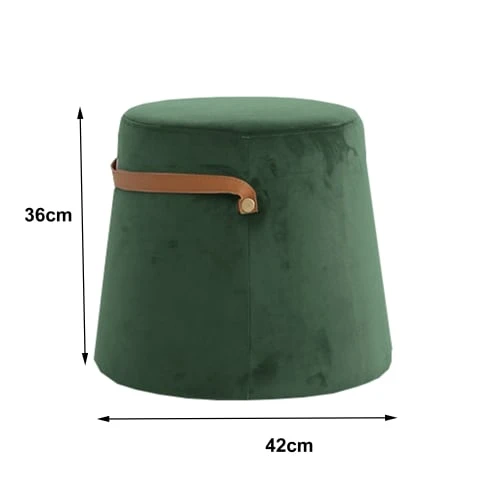 Nordlys Poufs Pouf En Velours Vert Avec Corde 2 Nordlys Poufs Pouf En Velours Vert Avec Corde – Image 2