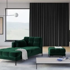 Fauteuils, poufs et repose-pieds Soldes -Fauteuils, poufs et repose-pieds Soldes pouf en velours vert bouteille 3