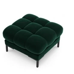 Micadoni Home Poufs Pouf En Velours Vert Bouteille -Fauteuils, poufs et repose-pieds Soldes pouf en velours vert bouteille 4