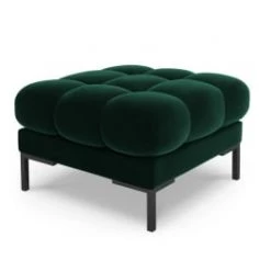 Micadoni Home Poufs Pouf En Velours Vert Bouteille -Fauteuils, poufs et repose-pieds Soldes pouf en velours vert bouteille 5