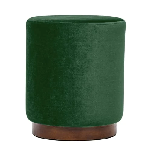Nordlys Poufs Pouf En Velours Vert Et Base En Bois 1 Nordlys Poufs Pouf En Velours Vert Et Base En Bois