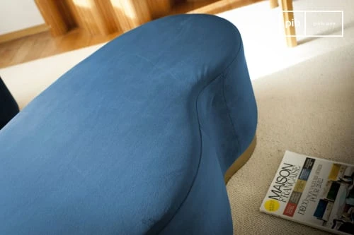 PIB Poufs Pouf Haricot Deux Places En Velours Bleu 3 PIB Poufs Pouf Haricot Deux Places En Velours Bleu – Image 3