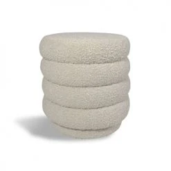 Now’s Home Poufs Pouf Pivotant Tissu En Bouclette Beige H45cm