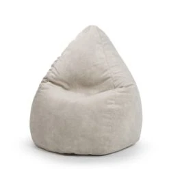 Sitting Point Poufs Pouf Poire Aspect Cuir Vielli Gris 70x110 -Fauteuils, poufs et repose-pieds Soldes pouf poire aspect cuir vielli beige 70x110 1