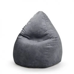 Sitting Point Poufs Pouf Poire Aspect Cuir Vielli Gris 70x110