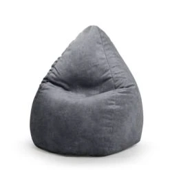 Sitting Point Poufs Pouf Poire Aspect Cuir Vielli Gris 70x110 -Fauteuils, poufs et repose-pieds Soldes pouf poire aspect cuir vielli gris 70x110 4