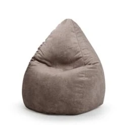 Sitting Point Poufs Pouf Poire Aspect Cuir Vielli Gris 70x110 -Fauteuils, poufs et repose-pieds Soldes pouf poire aspect cuir vielli taupe 70x110 1