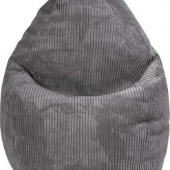 Sitting Point Poufs Pouf Poire XL D'intérieur Velours Grosse Cote Anthracite 70x110cm