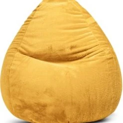 Sitting Point Poufs Pouf Poire XXL D'intérieur Fourrure Douce Moutarde 80x130cm -Fauteuils, poufs et repose-pieds Soldes pouf poire xxl d interieur fourrure douce moutarde 80x130cm 4