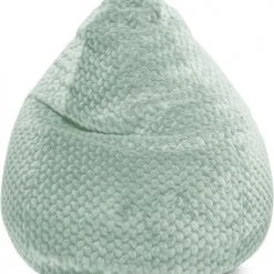 Sitting Point Poufs Pouf Poire XXL Fausse Fourrure Douce Ă Relief Vert Sauge 80x130cm