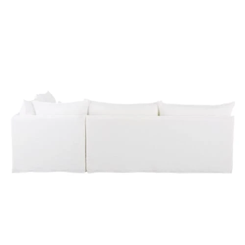 Maisons Du Monde Assises Pouf Pour Canapé Modulable En Lin Blanc 5 Maisons Du Monde Assises Pouf Pour Canapé Modulable En Lin Blanc – Image 5