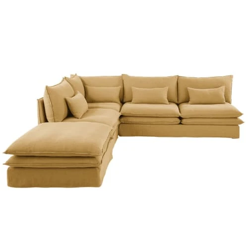 Maisons Du Monde Poufs Pouf Pour Canapé Modulable En Lin Ocre 6 Maisons Du Monde Poufs Pouf Pour Canapé Modulable En Lin Ocre – Image 6