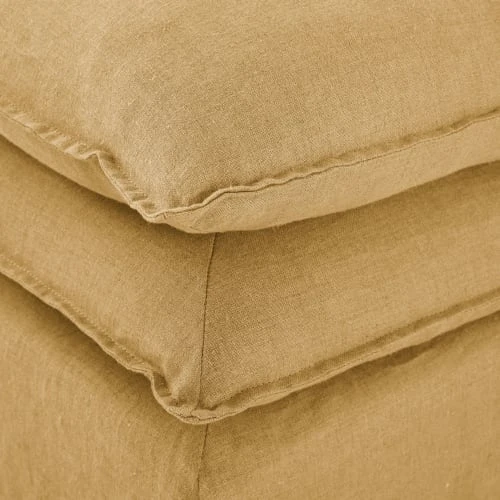 Maisons Du Monde Poufs Pouf Pour Canapé Modulable En Lin Ocre 4 Maisons Du Monde Poufs Pouf Pour Canapé Modulable En Lin Ocre – Image 4