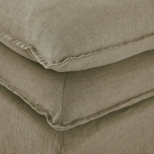 Maisons Du Monde Poufs Pouf Pour Canapé Modulable En Lin Vert Kaki 4 Maisons Du Monde Poufs Pouf Pour Canapé Modulable En Lin Vert Kaki – Image 4