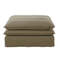 Maisons Du Monde Poufs Pouf Pour Canapé Modulable En Lin Vert Kaki