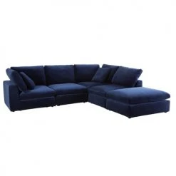 Maisons Du Monde Assises Pouf Pour Canapé Modulable En Velours Bleu Nuit -Fauteuils, poufs et repose-pieds Soldes pouf pour canape modulable en velours bleu nuit 1000 9 30 175551 1