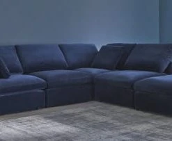 Maisons Du Monde Assises Pouf Pour Canapé Modulable En Velours Bleu Nuit -Fauteuils, poufs et repose-pieds Soldes pouf pour canape modulable en velours bleu nuit 1000 9 30 175551 8