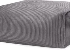 Sitting Point Poufs Pouf Repose Pied Carré Velours Grosse Cote Gris Anthracite 55x65x35cm -Fauteuils, poufs et repose-pieds Soldes pouf repose pied carre velours grosse cote gris anthracite 55x65x35cm 2