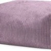 Sitting Point Poufs Pouf Repose Pied Carré Velours Grosse Cote Mauve 55x65x35cm