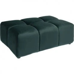 Kare Design Poufs Pouf Repose-pieds En Velours Vert Foncé -Fauteuils, poufs et repose-pieds Soldes pouf repose pieds en velours vert fonce 3