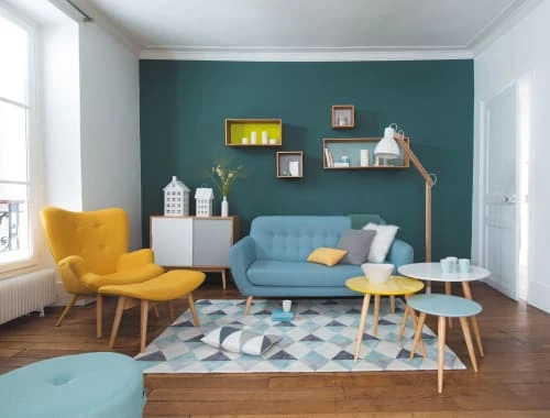 Maisons Du Monde Assises Pouf Repose-pieds Style Scandinave Jaune 2 Maisons Du Monde Assises Pouf Repose-pieds Style Scandinave Jaune – Image 2