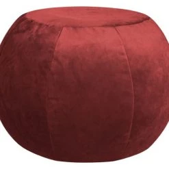 Sitting Point Poufs Pouf Rond D'intérieur En Velours Bordeaux