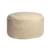 Now’s Home Poufs Pouf Rond Effet Fourrure Bouclette Beige H35cm