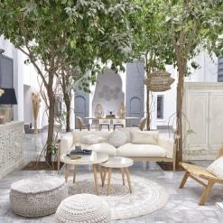 Maisons Du Monde Poufs Pouf Rond En Coton Imprimé -Fauteuils, poufs et repose-pieds Soldes pouf rond en coton imprime 1000 3 32 165549 6