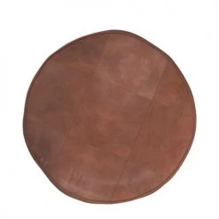 Rendez Vous Déco Poufs Pouf Rond En Cuir Camel -Fauteuils, poufs et repose-pieds Soldes pouf rond en cuir camel 5