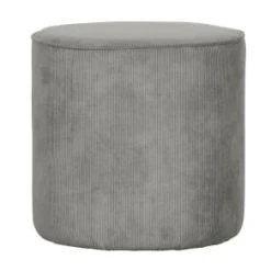 Woood Poufs Pouf Rond En Tissu Côtelé Gris -Fauteuils, poufs et repose-pieds Soldes pouf rond en tissu cotele gris 2