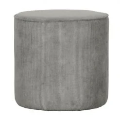 Woood Poufs Pouf Rond En Tissu Côtelé Gris