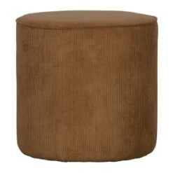 Woood Poufs Pouf Rond En Tissu Côtelé Gris -Fauteuils, poufs et repose-pieds Soldes pouf rond en tissu cotele marron