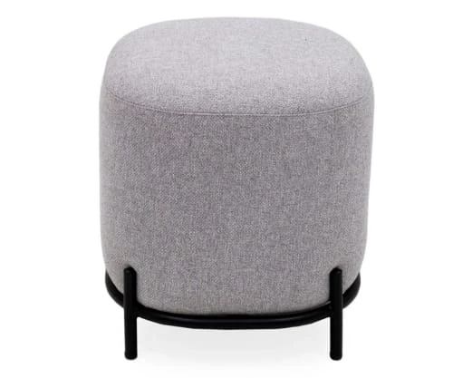 Meubles & Design Poufs Pouf Rond En Tissu Pieds Métal Gris 3 Meubles & Design Poufs Pouf Rond En Tissu Pieds Métal Gris – Image 3