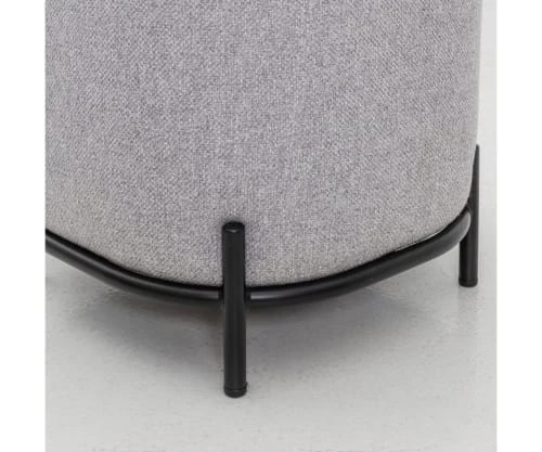 Meubles & Design Poufs Pouf Rond En Tissu Pieds Métal Gris 5 Meubles & Design Poufs Pouf Rond En Tissu Pieds Métal Gris – Image 5