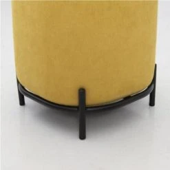 Meubles & Design Poufs Pouf Rond En Tissu Pieds Métal Jaune 9 Meubles & Design Poufs Pouf Rond En Tissu Pieds Métal Jaune -Fauteuils, poufs et repose-pieds Soldes pouf rond en tissu pieds metal jaune 3