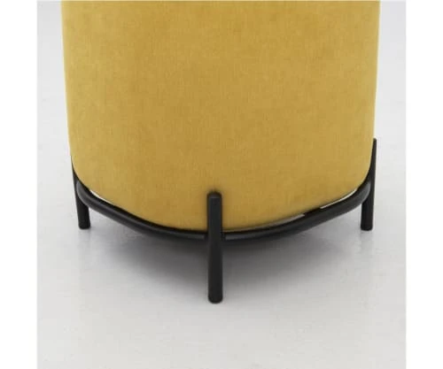 Meubles & Design Poufs Pouf Rond En Tissu Pieds Métal Jaune 4 Meubles & Design Poufs Pouf Rond En Tissu Pieds Métal Jaune – Image 4