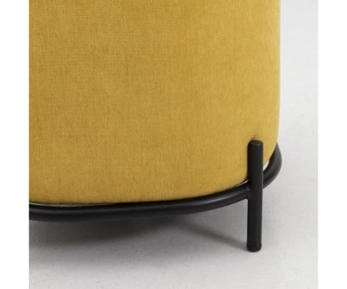 Meubles & Design Poufs Pouf Rond En Tissu Pieds Métal Jaune 5 Meubles & Design Poufs Pouf Rond En Tissu Pieds Métal Jaune – Image 5