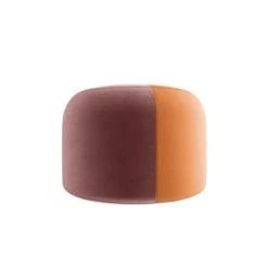 Potiron Paris Poufs Pouf Rond En Velours Bicolore Rouge -Fauteuils, poufs et repose-pieds Soldes pouf rond en velours bicolore ocre