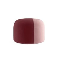 Potiron Paris Poufs Pouf Rond En Velours Bicolore Rouge -Fauteuils, poufs et repose-pieds Soldes pouf rond en velours bicolore rouge 3