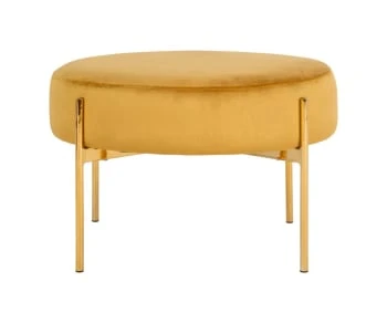 Meubles & Design Poufs Pouf Rond En Velours Et Pieds Doré Noir 4 Meubles & Design Poufs Pouf Rond En Velours Et Pieds Doré Noir – Image 4