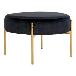 Meubles & Design Poufs Pouf Rond En Velours Et Pieds Doré Noir 7 Meubles & Design Poufs Pouf Rond En Velours Et Pieds Doré Noir -Fauteuils, poufs et repose-pieds Soldes pouf rond en velours et pieds dore noir 2