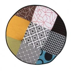 The Home Deco Factory Poufs Pouf Rond Patchwork D50cm -Fauteuils, poufs et repose-pieds Soldes pouf rond patchwork d50cm 2