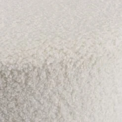 MACABANE Poufs Pouf Rond Tissu Bouclette Blanc Pieds Croisés Métal Noir -Fauteuils, poufs et repose-pieds Soldes pouf rond tissu bouclette blanc pieds croises metal noir 4