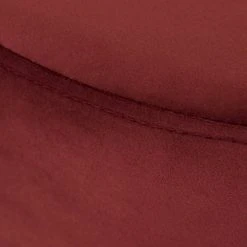 MACABANE Poufs Pouf Rond Tissu Velours Bordeaux Pieds Métal -Fauteuils, poufs et repose-pieds Soldes pouf rond tissu velours bordeaux pieds metal 2
