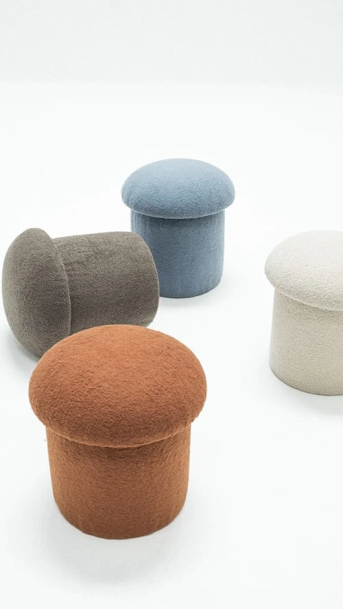 RNT By Really Nice Things Poufs Pouf Tapissé Avec Tissus Bouclé En Forme De Champignon Beige 6 RNT By Really Nice Things Poufs Pouf Tapissé Avec Tissus Bouclé En Forme De Champignon Beige – Image 6