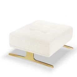 Micadoni Home Poufs Pouf Tissu Structuré Beige Clair -Fauteuils, poufs et repose-pieds Soldes pouf tissu structure beige clair 2